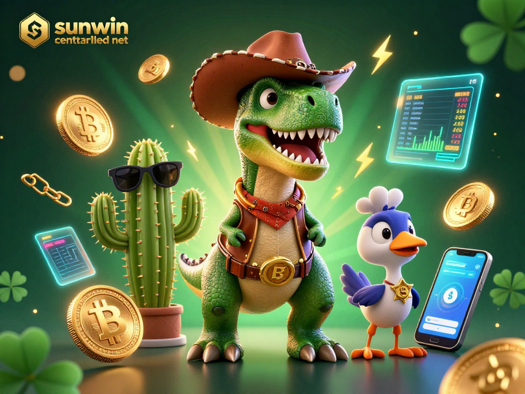 Win big with sunwin centralized net in this dynamic gambling illustration featuring engaging characters.
