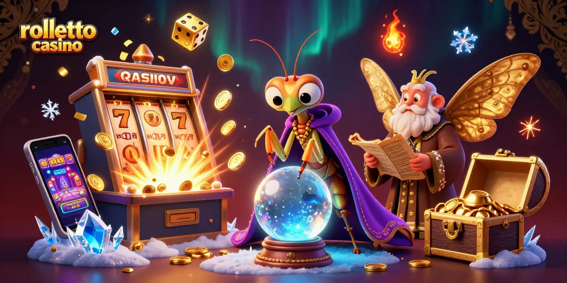 Experience rolletto casino with a magical illustration featuring vibrant characters and dynamic gaming elements.