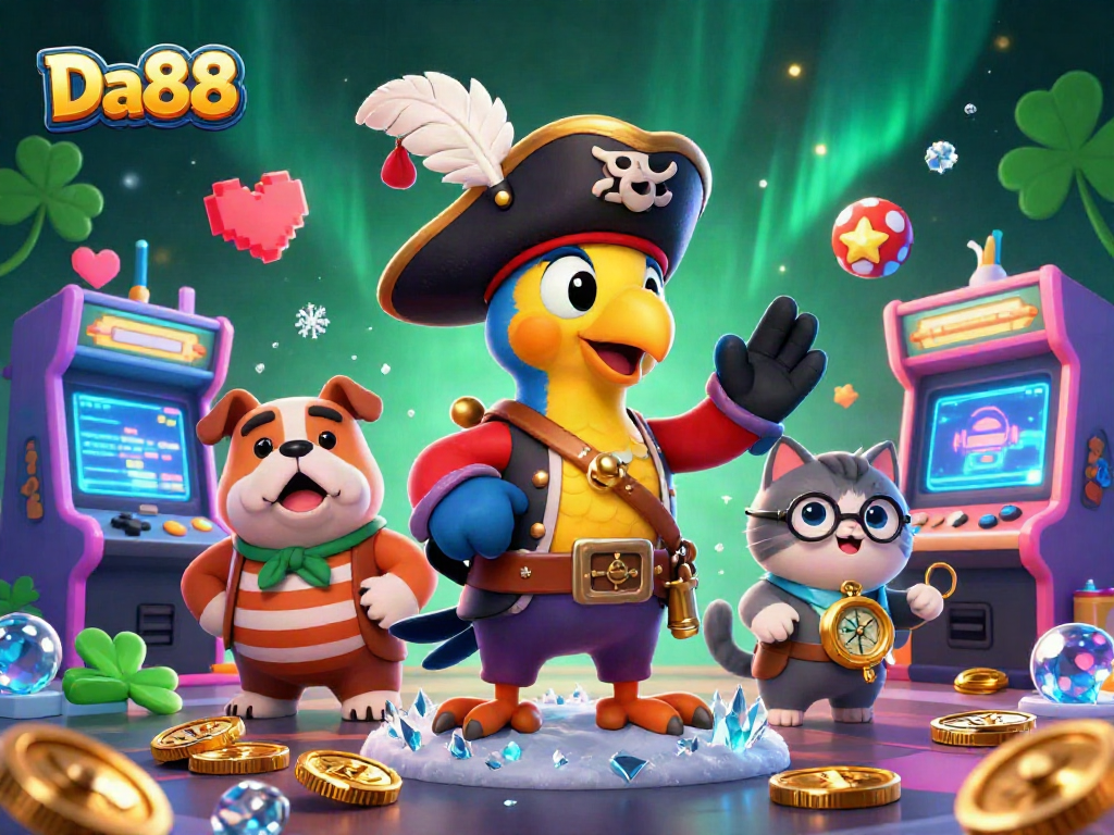 Join Da88 for thrilling slot experiences with vibrant characters and casino treasures.