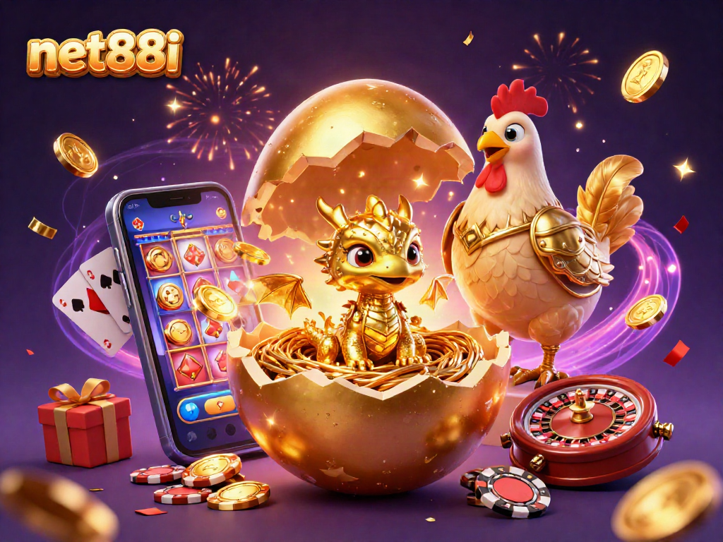 Win with net88i by unlocking the mystery of a golden dragon amidst casino treasures.
