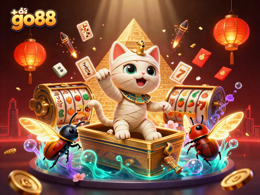 Engage in thrilling fun and excitement with tải go88 as the Egyptian mummy cat bursts from the sarcophagus!