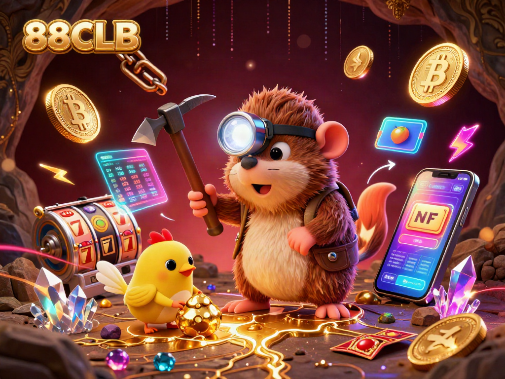 Experience the excitement of winning with 88CLB in this vibrant 3D casino illustration.