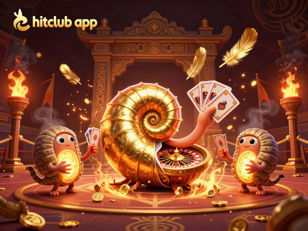 Engage with the hitclub app, showcasing a vibrant 3D scene of the nautilus roulette wheel amidst glowing casino elements.