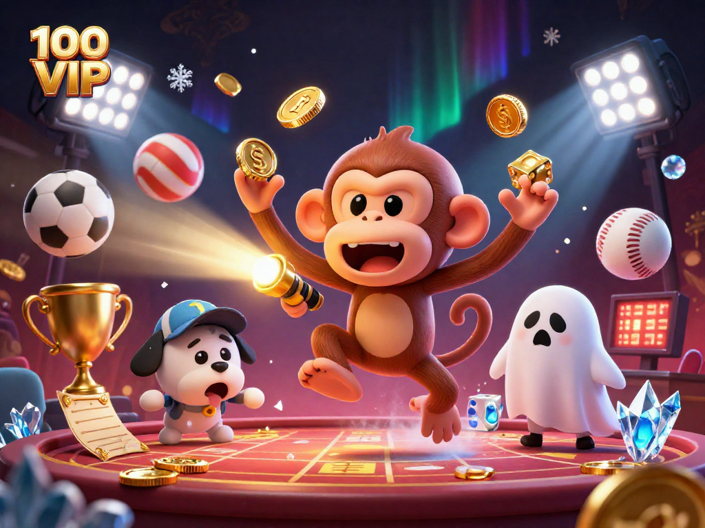 Bet on exciting adventures at 100 VIP with a ghost-hunter puppy tracking a mischievous monkey!