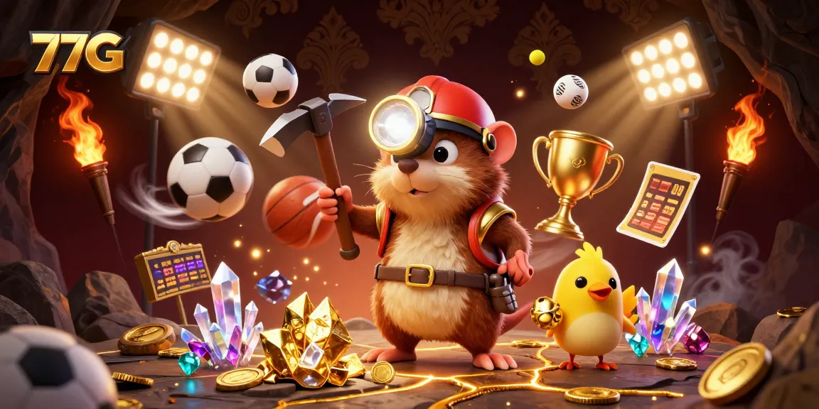 Experience the thrill of betting with 77GG, featuring dynamic sports elements and vibrant casino visuals.