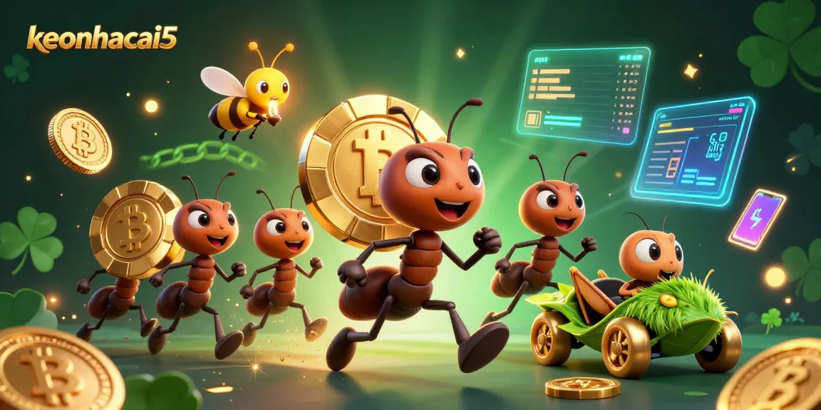 Engage with keonhacai5 as ants execute a heist, showcasing exciting gambling elements.