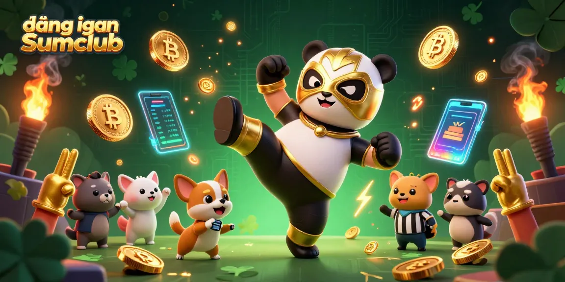 Experience the excitement with đăng nhập Sumclub as panda wrestlers take flight in a vibrant casino setting.