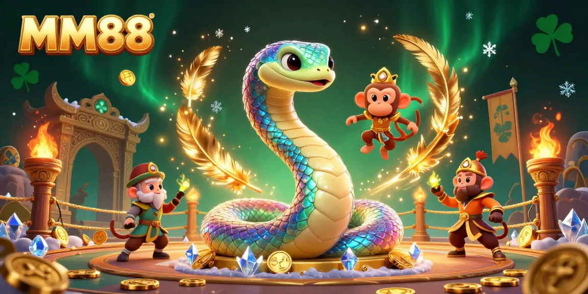 Experience thrilling adventures with MM88 while enjoying the vibrant 3D casino dynamic featuring golden tokens and characters.