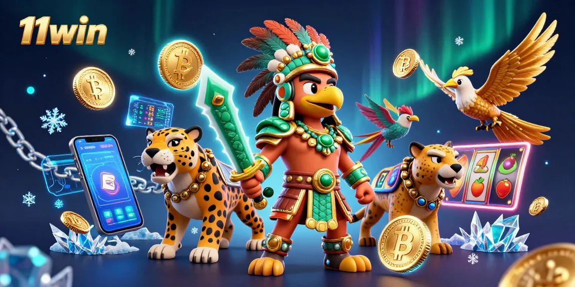Experience the thrill of gaming with 11win in this vibrant, detailed 3D casino illustration