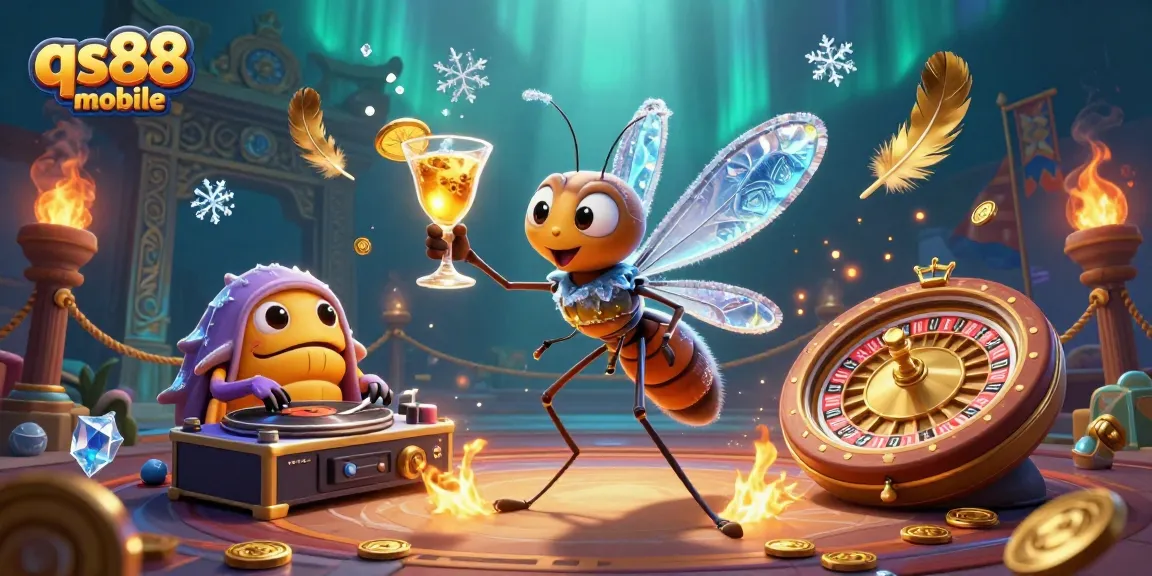 Experience dynamic gameplay at qs88 mobile with a vibrant casino scene featuring unique characters.