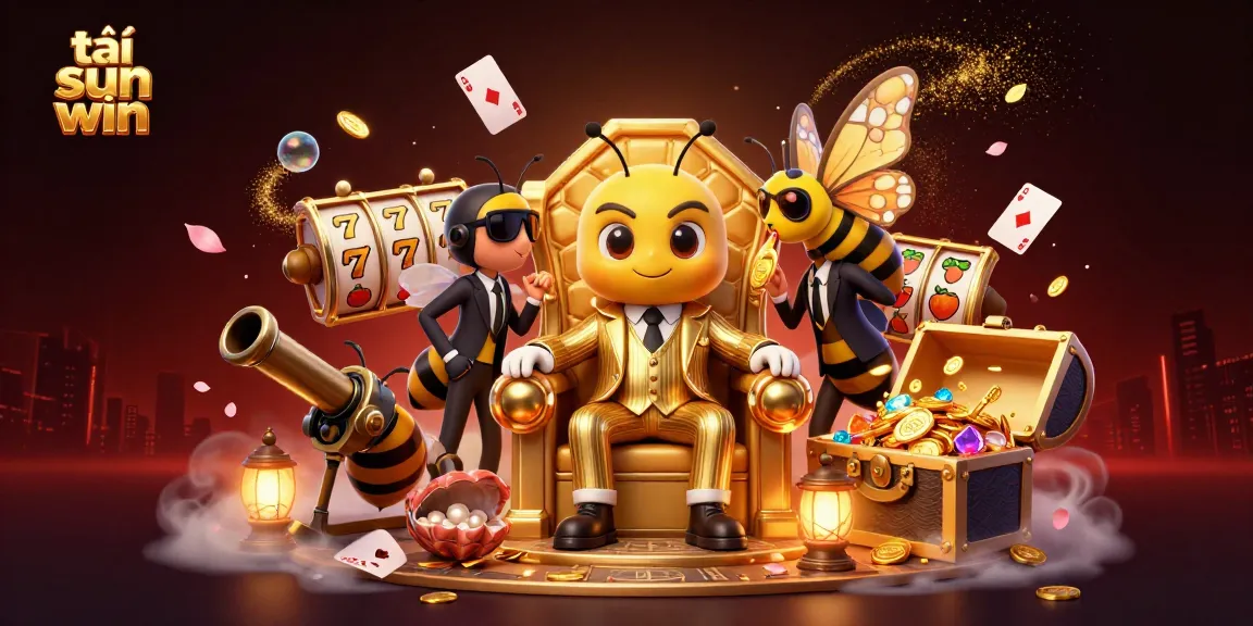 Experience excitement with tải sun win, featuring a bumblebee mob boss and dynamic slot elements in a vibrant 3D scene.