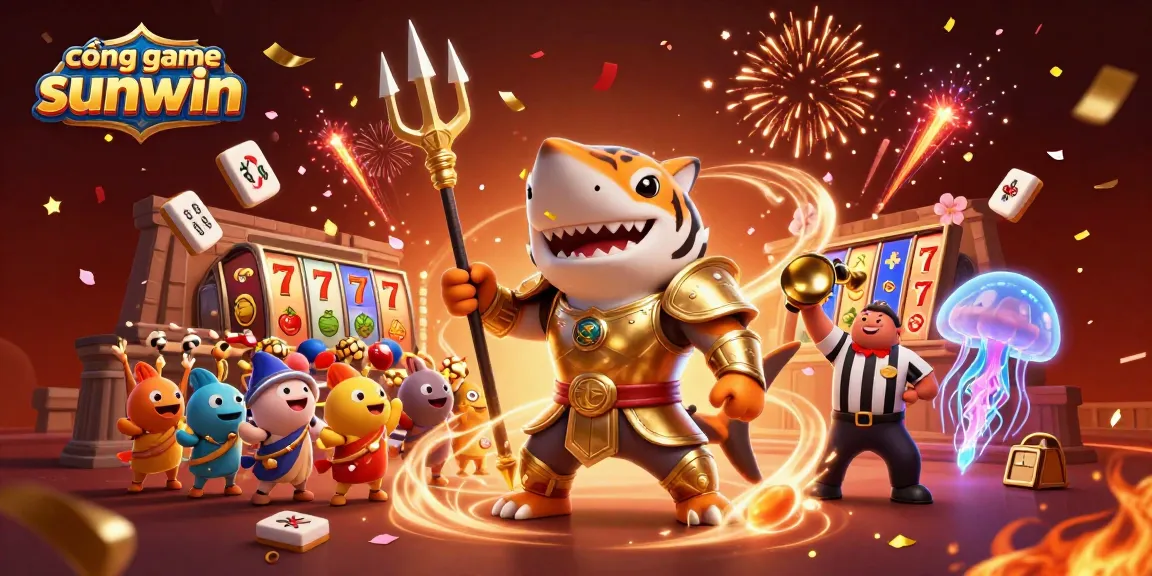 Experience thrilling gameplay at cổng game sunwin with vibrant casino-themed 3D illustration