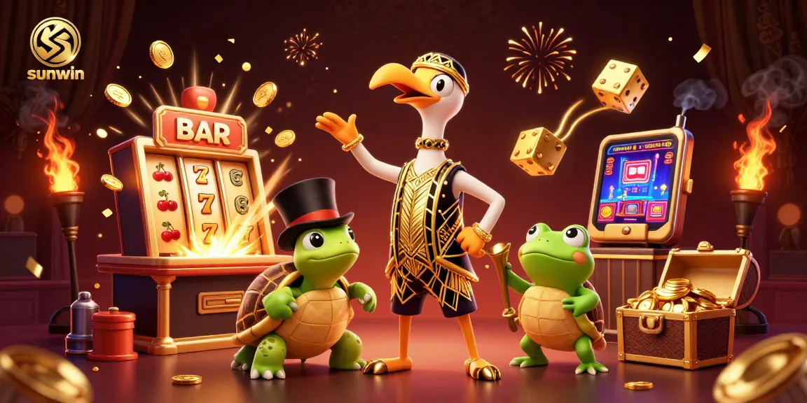 Win big at sunwin with vibrant 3D casino characters and stunning slot machine action.