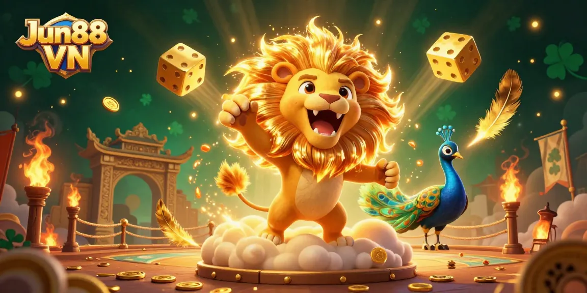 Engage in thrilling gameplay at Jun88 VN with a vibrant 3D cartoon illustration showcasing casino elements.